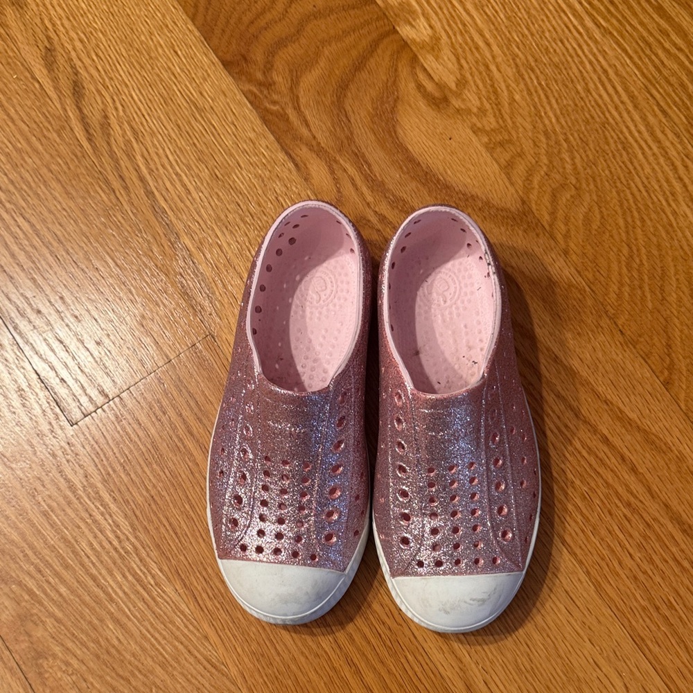 Natives Sparkly Pink Kids Shoes